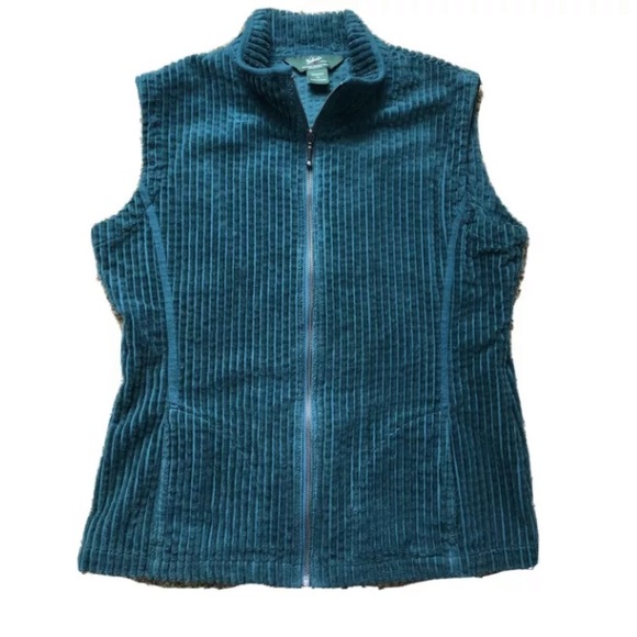 NWOT Woolrich Kinsdale Corduroy Ribbed Zip Vest 4201 M Green - Picture 1 of 9